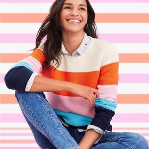 NWOT Loft Knit Stripe Sweater Size XS